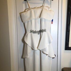 Ideas by Barbara Wedding Event Gala White Gown/Dress Size L NWT